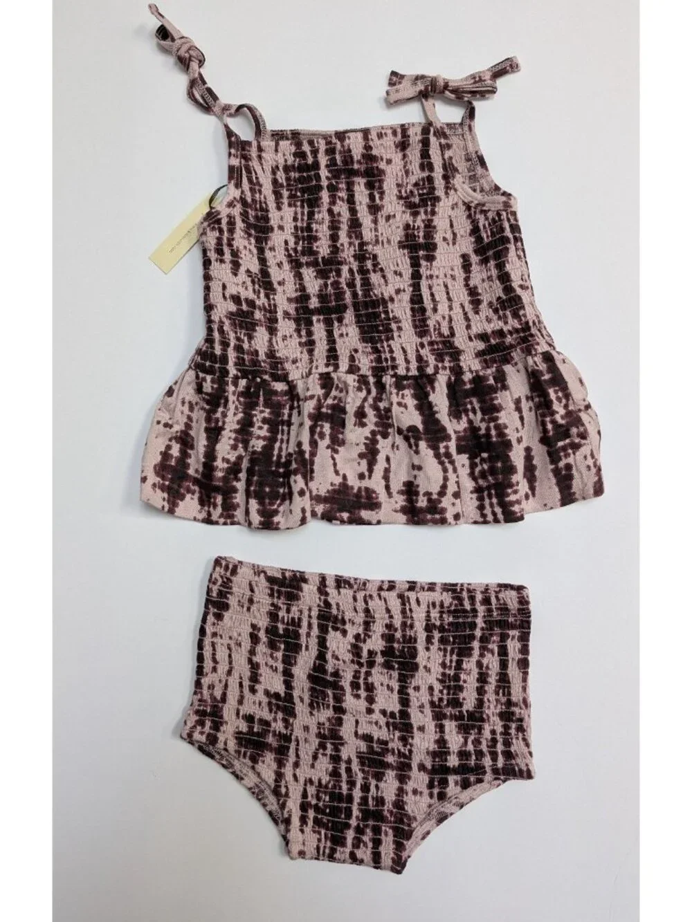 Kate Quinn Modal The Woods Shibori Smocked Tank Bloomers Set 2T Purple Tanzinite